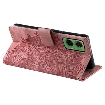 For Motorola Moto G35 5G Case Imprinted Totem Skin Feel Wallet Leather Phone Cover