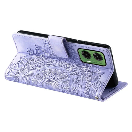For Motorola Moto G35 5G Case Imprinted Totem Skin Feel Wallet Leather Phone Cover