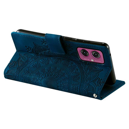 For Motorola Moto G55 5G Case Imprinted Totem Skin Feel Wallet Leather Phone Cover