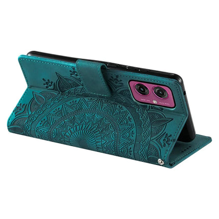 For Motorola Moto G55 5G Case Imprinted Totem Skin Feel Wallet Leather Phone Cover