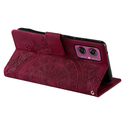 For Motorola Moto G55 5G Case Imprinted Totem Skin Feel Wallet Leather Phone Cover
