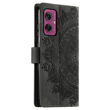 For Motorola Moto G55 5G Case Imprinted Totem Skin Feel Wallet Leather Phone Cover