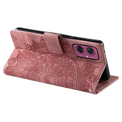 For Motorola Moto G55 5G Case Imprinted Totem Skin Feel Wallet Leather Phone Cover