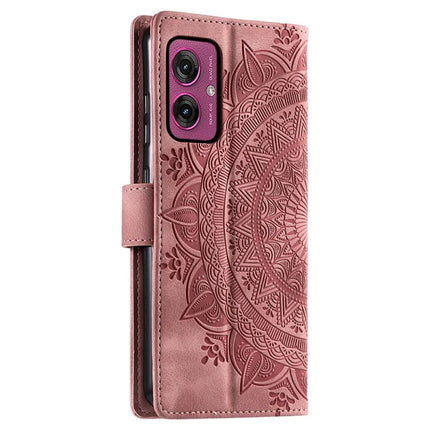 For Motorola Moto G55 5G Case Imprinted Totem Skin Feel Wallet Leather Phone Cover