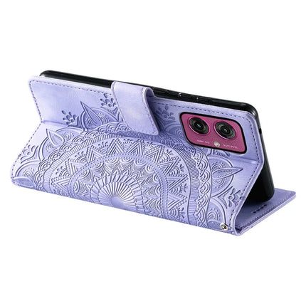 For Motorola Moto G55 5G Case Imprinted Totem Skin Feel Wallet Leather Phone Cover