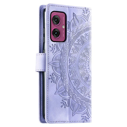 For Motorola Moto G55 5G Case Imprinted Totem Skin Feel Wallet Leather Phone Cover