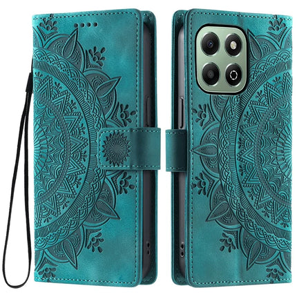Style 018 For Honor X6b 4G Case Imprinted Totem Skin Feel Wallet Leather Phone Cover - Mint Green