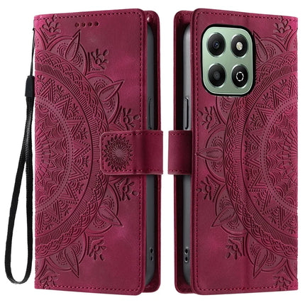 Style 018 For Honor X6b 4G Case Imprinted Totem Skin Feel Wallet Leather Phone Cover - Rose