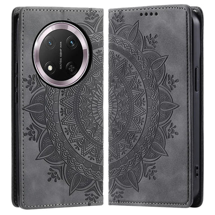 Style-010 For Honor Magic7 Lite 5G / X9c 5G / X60 Pro 5G Case Magnetic Closing Leather Phone Cover Pattern Imprinted - Grey