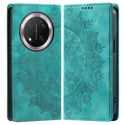 Style-010 For Honor Magic7 Lite 5G / X9c 5G / X60 Pro 5G Case Magnetic Closing Leather Phone Cover Pattern Imprinted - Mint Green