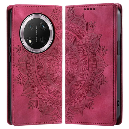 Style-010 For Honor Magic7 Lite 5G / X9c 5G / X60 Pro 5G Case Magnetic Closing Leather Phone Cover Pattern Imprinted - Rose