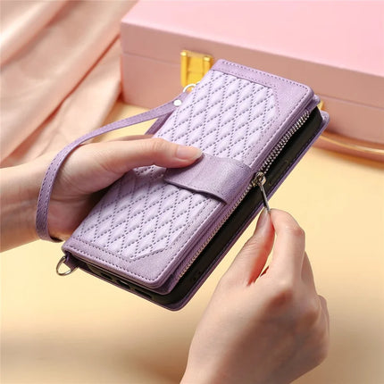 Style 005 For Honor Magic7 Lite 5G / X9c 5G / X60 Pro 5G Wallet Case Rhombus Stitching Line PU Leather Phone Cover