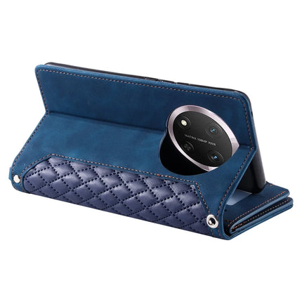 Style 005 For Honor Magic7 Lite 5G / X9c 5G / X60 Pro 5G Wallet Case Rhombus Stitching Line PU Leather Phone Cover