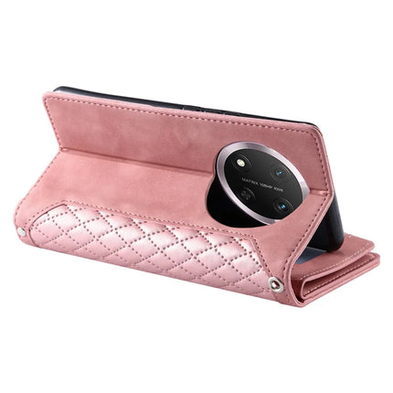 Style 005 For Honor Magic7 Lite 5G / X9c 5G / X60 Pro 5G Wallet Case Rhombus Stitching Line PU Leather Phone Cover