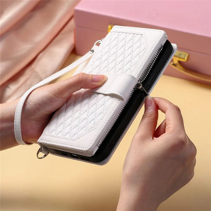 Style 005 For Honor Magic7 Lite 5G / X9c 5G / X60 Pro 5G Wallet Case Rhombus Stitching Line PU Leather Phone Cover