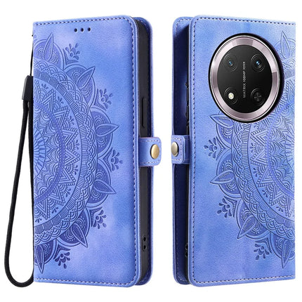 Style 016 For Honor Magic7 Lite 5G / X9c 5G / X60 Pro 5G Case Skin Feel Totem Imprinted Wallet Leather Phone Cover - Purple