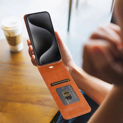 For HMD Fusion 5G Case with Card Slot Magnetic Vertical Flip Leather Phone Cover