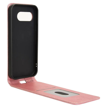 For Google Pixel 9a Case with Card Slot Magnetic Vertical Flip Leather Phone Cover