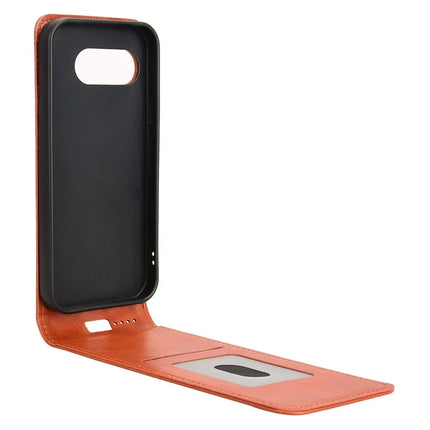 For Google Pixel 9a Case with Card Slot Magnetic Vertical Flip Leather Phone Cover