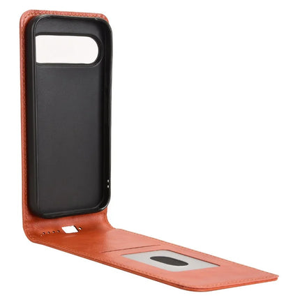 For Google Pixel 9 Case with Card Slot Magnetic Vertical Flip Leather Phone Cover