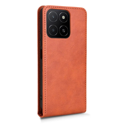 For Honor X5b  /  X5b Plus Case with Card Slot Magnetic Vertical Flip Leather Phone Cover
