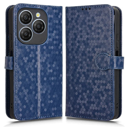 For Blackview Shark 9 5G Wallet Case Dot Pattern Imprint PU Leather Phone Cover - Dark Blue