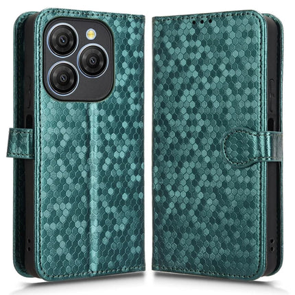 For Blackview Shark 9 5G Wallet Case Dot Pattern Imprint PU Leather Phone Cover - Green