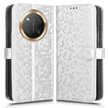 Wallet Case For Honor X60 Pro 5G / X9c 5G / Magic7 Lite 5G Dot Pattern Imprint PU Leather Phone Cover - Silver