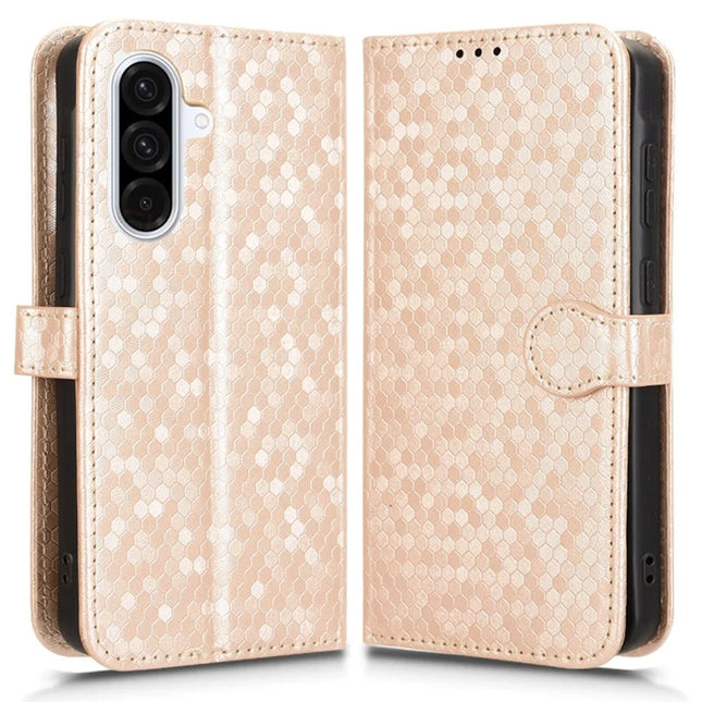 For Samsung Galaxy A36 5G Wallet Case Dot Pattern Imprint PU Leather Phone Cover - Rose Gold
