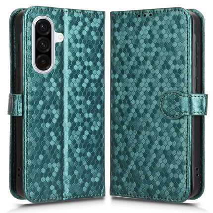For Samsung Galaxy A36 5G Wallet Case Dot Pattern Imprint PU Leather Phone Cover - Green