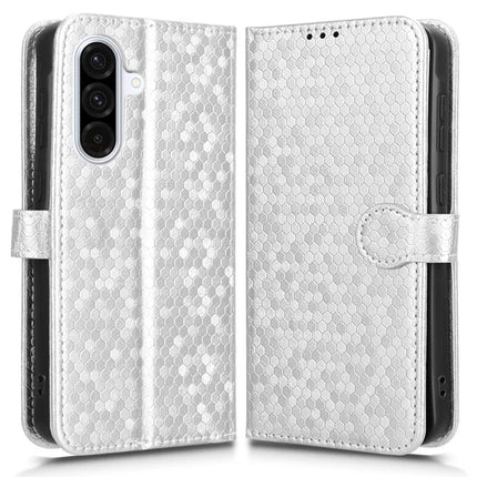 For Samsung Galaxy A36 5G Wallet Case Dot Pattern Imprint PU Leather Phone Cover - Silver