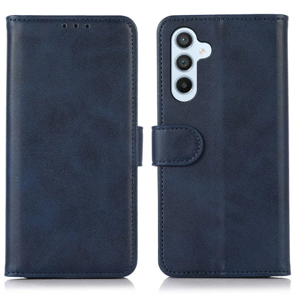 For Samsung Galaxy A56 5G Case Cowhide Texture Leather Wallet Phone Cover with Stand - Blue
