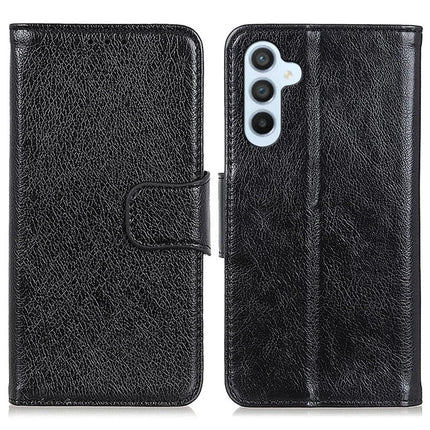 For Samsung Galaxy A56 5G Case Nappa Texture Split Leather Wallet Phone Cover - Black