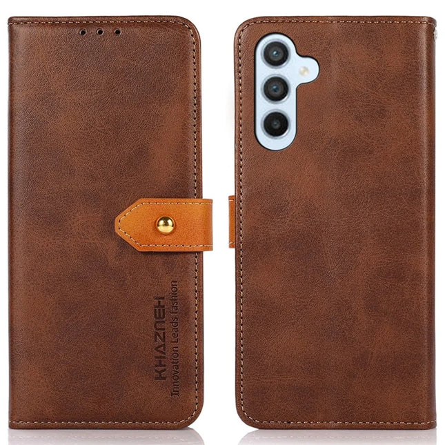 KHAZNEH For Samsung Galaxy A56 5G Wallet Phone Case Stand Leather Flip Cover - Brown