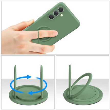 For Samsung Galaxy A16 5G  /  4G Silicone Case with Strap Ring Kickstand Phone Cover
