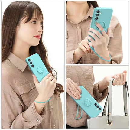For Samsung Galaxy A16 5G  /  4G Silicone Case with Strap Ring Kickstand Phone Cover