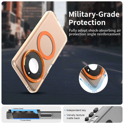 For Honor X60 5G Case Compatible with MagSafe PC+TPU+PET Anti-Drop Phone Cover