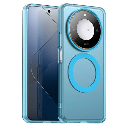 For Honor X60 5G Case Compatible with MagSafe PC+TPU+PET Anti-Drop Phone Cover - Blue
