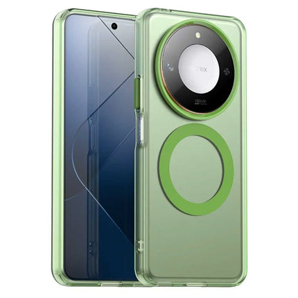 For Honor X60 5G Case Compatible with MagSafe PC+TPU+PET Anti-Drop Phone Cover - Green