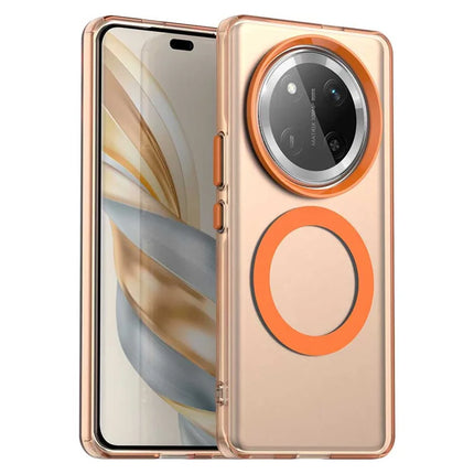 For Honor X60 Pro 5G Case Compatible with MagSafe PC+TPU+PET Anti-Drop Phone Cover - Orange