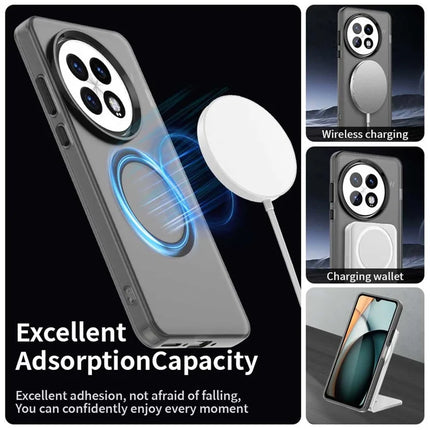 For OnePlus 13 Case Compatible with MagSafe PC+TPU+PET Anti-Drop Phone Cover