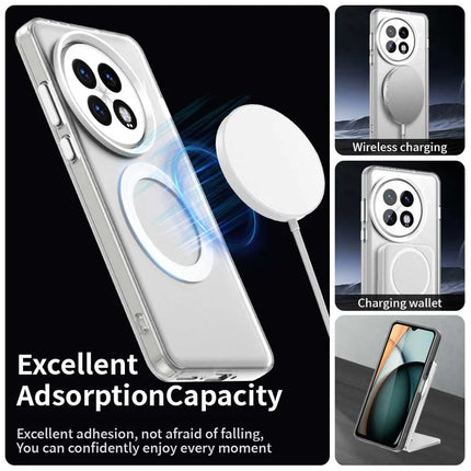 For OnePlus 13 Case Compatible with MagSafe PC+TPU+PET Anti-Drop Phone Cover