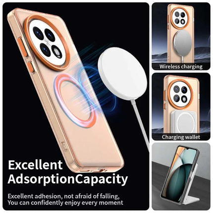 For OnePlus 13 Case Compatible with MagSafe PC+TPU+PET Anti-Drop Phone Cover