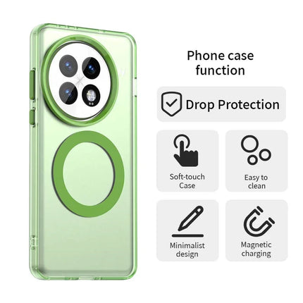 For OnePlus 13 Case Compatible with MagSafe PC+TPU+PET Anti-Drop Phone Cover