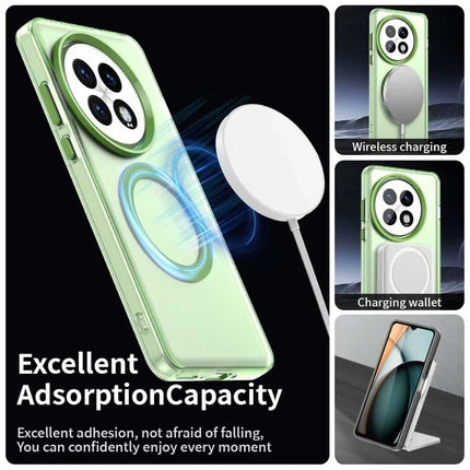 For OnePlus 13 Case Compatible with MagSafe PC+TPU+PET Anti-Drop Phone Cover