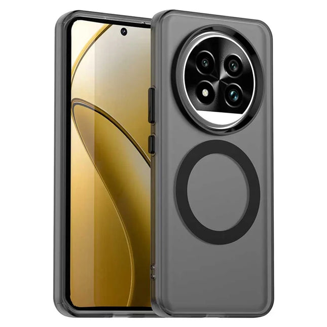 For Realme 13 Pro 5G (Global)  /  13 Pro+ 5G (Global) Case Compatible with MagSafe PC+TPU+PET Anti-Drop Phone Cover - Black