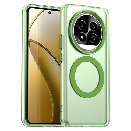 For Realme 13 Pro 5G (Global)  /  13 Pro+ 5G (Global) Case Compatible with MagSafe PC+TPU+PET Anti-Drop Phone Cover - Green