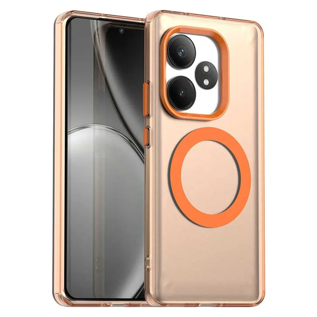 Phone Case For Realme GT 6 5G  /  GT 6T 5G  /  GT Neo6 SE 5G  /  GT Neo6 5G Compatible with MagSafe PC+TPU+PET Anti-Drop Phone Cover - Orange