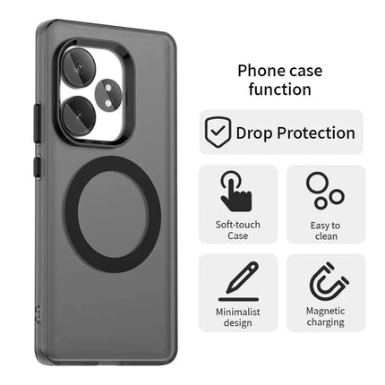 Phone Case For Realme GT 6 5G  /  GT 6T 5G  /  GT Neo6 SE 5G  /  GT Neo6 5G Compatible with MagSafe PC+TPU+PET Anti-Drop Phone Cover