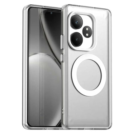 Phone Case For Realme GT 6 5G  /  GT 6T 5G  /  GT Neo6 SE 5G  /  GT Neo6 5G Compatible with MagSafe PC+TPU+PET Anti-Drop Phone Cover - White